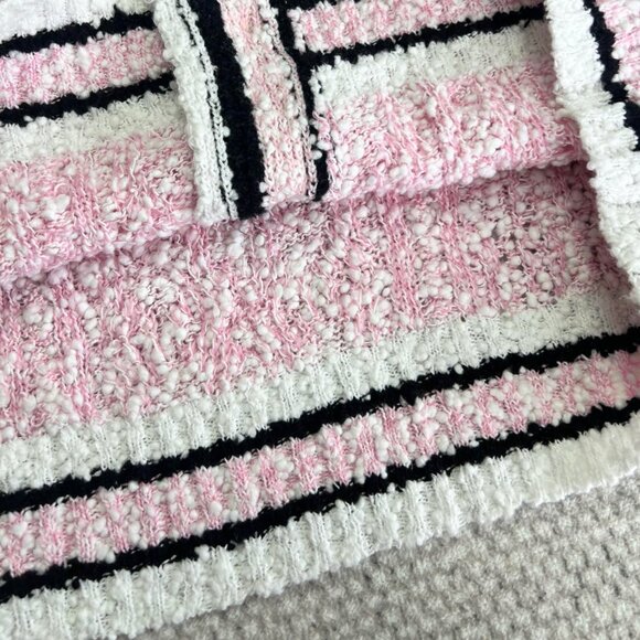 NWT CHANEL 2024P Pink Black White Cardigan Sweater FR36 - Picture 8 of 11
